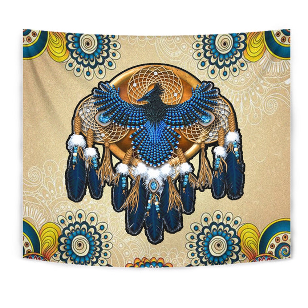 Native American Tapestry, Blue Thunderbird Native Tapestry, Wall Tapestry Native American