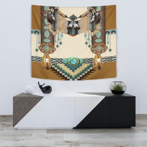 Native American Tapestry Brown Pattern Breastplate Native American Tapestry Wall Tapestry Native American 3 col20a.jpg