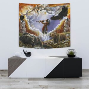 Native American Tapestry Calling The Totem Native American Tapestry Wall Tapestry Native American 3 an43qc.jpg