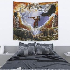 Native American Tapestry Calling The Totem Native American Tapestry Wall Tapestry Native American 4 vitxuv.jpg