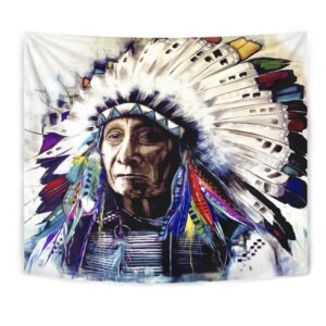 Native American Tapestry, Chief Native Tapestry, Wall…
