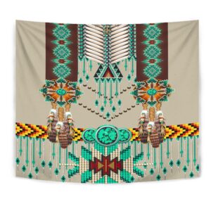 Native American Tapestry Green Pattern Breastplate Tapestry Wall Tapestry Native American 2 wxnqrg.jpg
