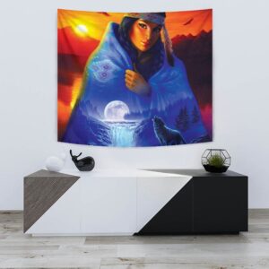 Native American Tapestry Native Girl Tapestry Wall Tapestry Native American 3 lbldfr.jpg