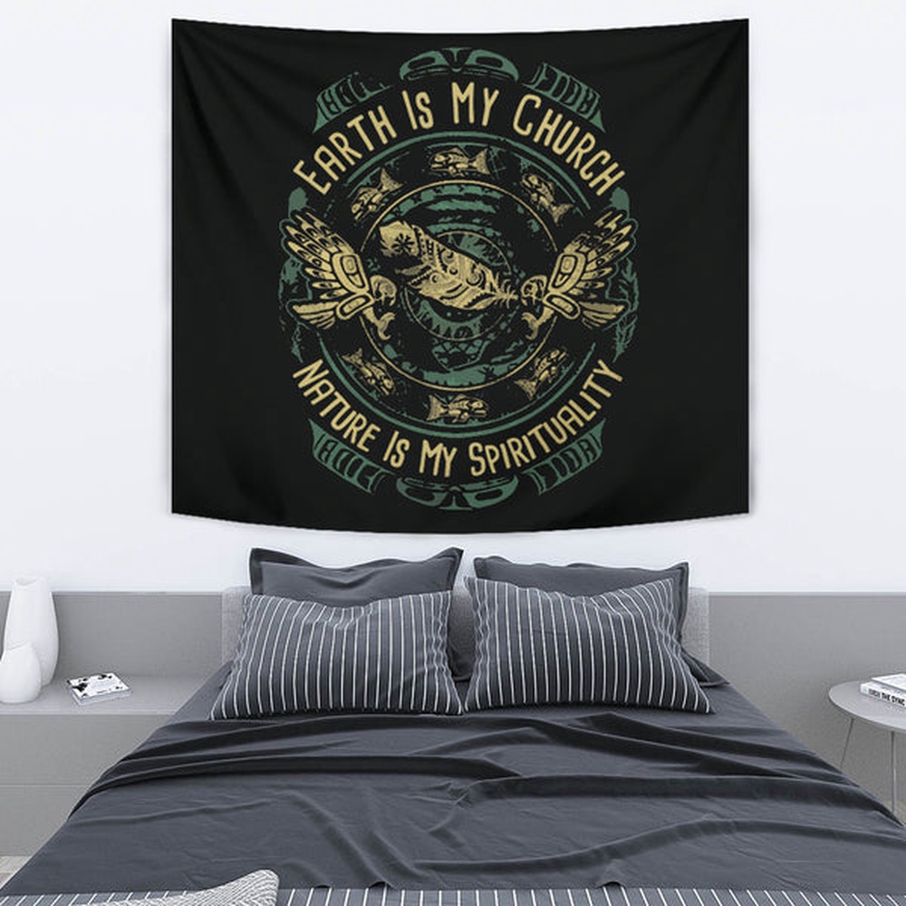 Native American Tapestry, Native Is My Spirituality Tapestry, Wall Tapestry Native American