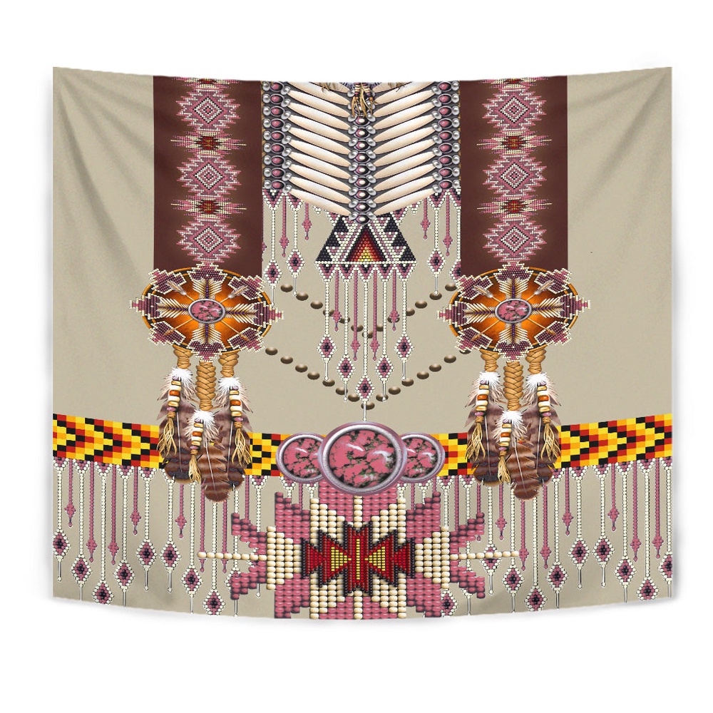 Native American Tapestry, Pink Pattern Breastplate Tapestry, Wall Tapestry Native American