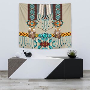 Native American Tapestry Turquoise Blue Pattern Breastplate Native American Tapestry Wall Tapestry Native American 3 cmfw5n.jpg