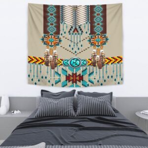 Native American Tapestry Turquoise Blue Pattern Breastplate Native American Tapestry Wall Tapestry Native American 4 aoetpt.jpg