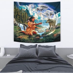 Native American Tapestry Wolves Native Women Native American Tapestry Wall Tapestry Native American 4 puvlbs.jpg
