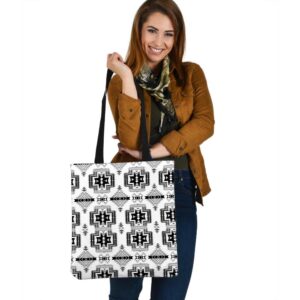 Native American Tote Bag, Black White Pattern…