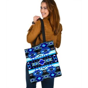 Native American Tote Bag Blue Pattern Native American 3D Printed Canvas Tote Bag Native American Bag 2 holp4w.jpg