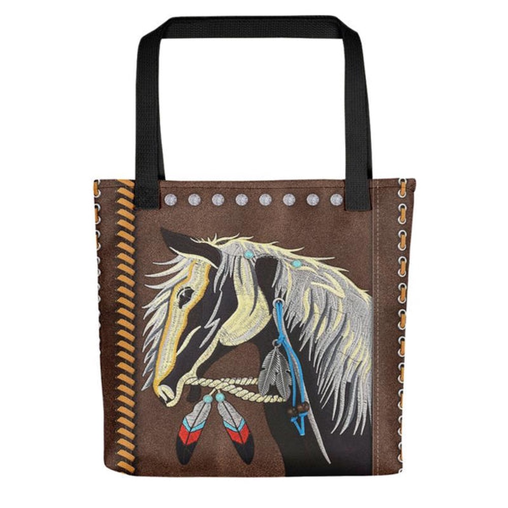 Native American Tote Bag, Native Horse Tote bag, Native American Bag