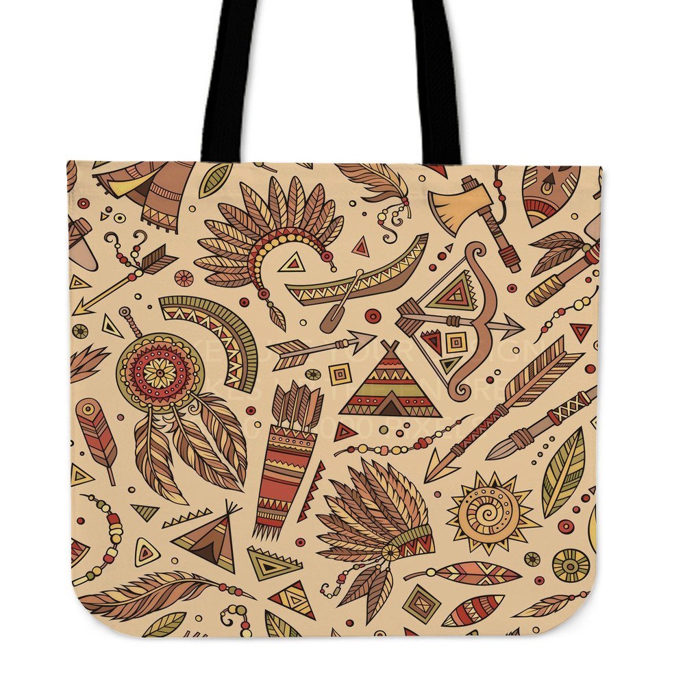 Native American Tote Bag, Navajo Tribal Aztec Native Indians American Print Tote Bag, Native American Bag