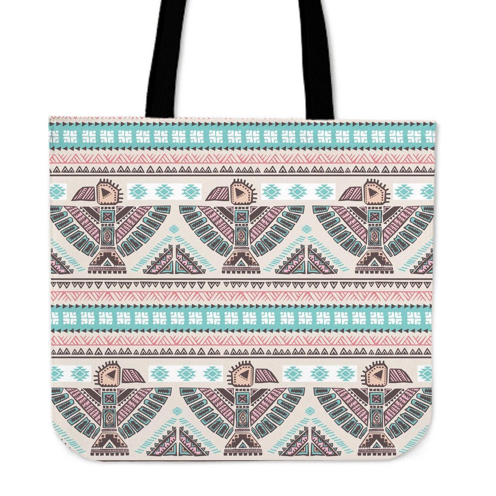 Native American Tote Bag, Tribal Native Indians American Aztec Navajo Print Tote Bag, Native American Bag