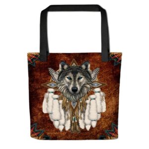 Native American Tote Bag, Wolf Native American…
