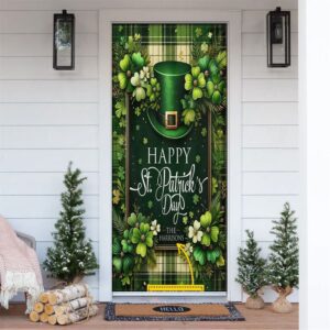 Personalized Green Hat Patrick’s Day Door Cover,…