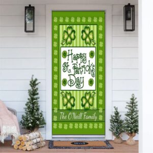 Personalized Happy St Patrick’s Day Clover Door…