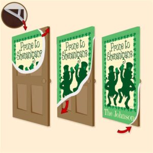 Personalized Prone to Shenanigans Door Cover St Patrick s Day Door Cover St Patrick s Day Door Decor 3 tk4vyh.jpg