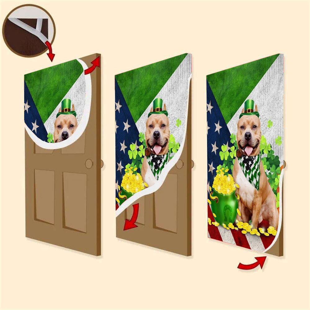 Pit Bull Door Cover, St Patrick’s Day Door Cover, St Patrick’s Day Door Decor