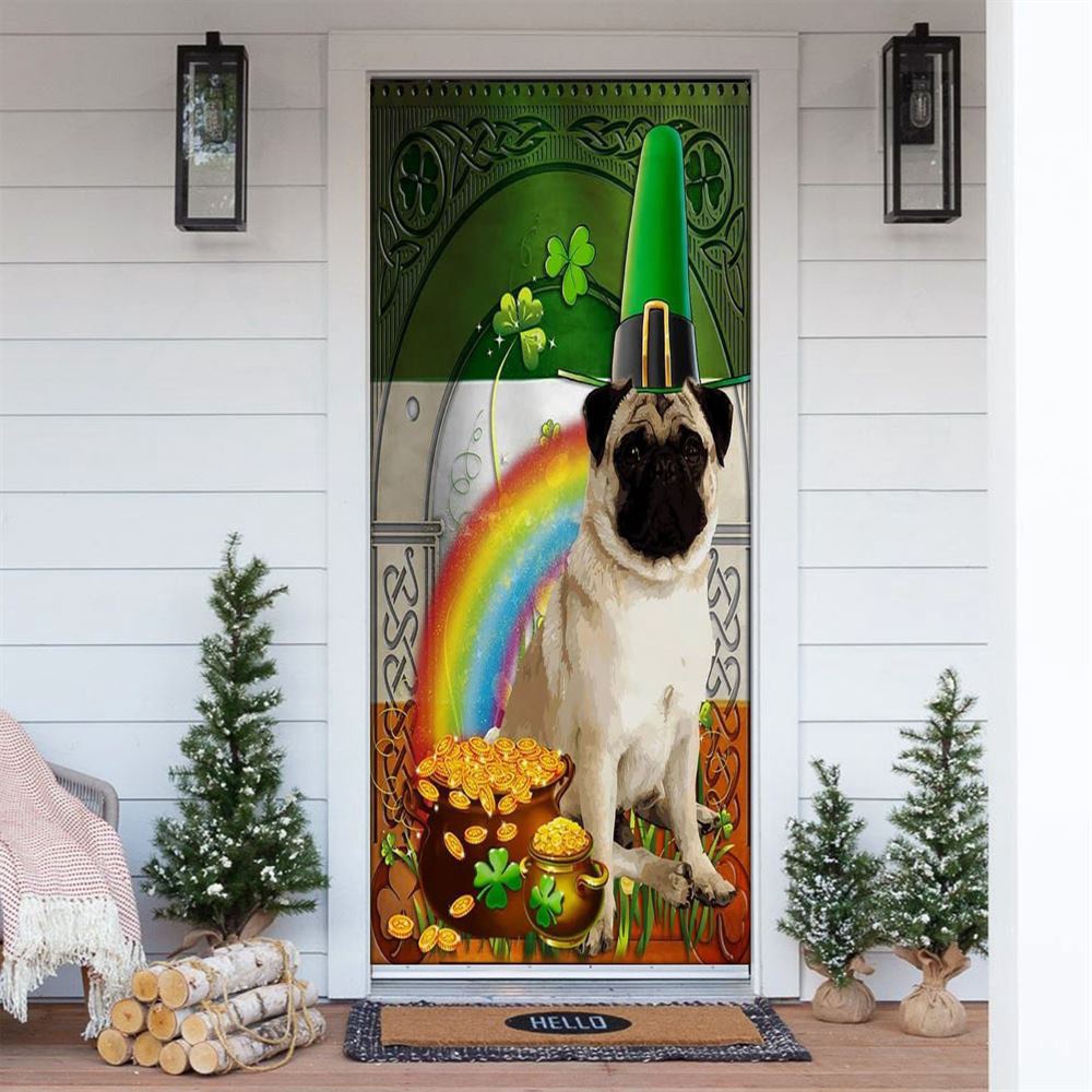 Pug Irish Door Cover, St Patrick’s Day Door Cover, St Patrick’s Day Door Decor Pug Irish Door Cover, St Patrick’s Day Door Cover, St Patrick’s Day Door Decor