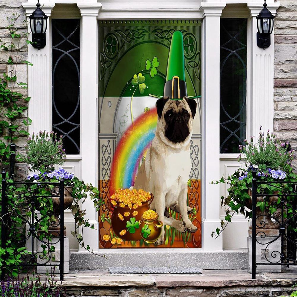 Pug Irish Door Cover, St Patrick’s Day Door Cover, St Patrick’s Day Door Decor Pug Irish Door Cover, St Patrick’s Day Door Cover, St Patrick’s Day Door Decor