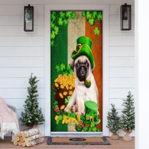 Saint Patrick’s Day Pug Irish Door Cover,…