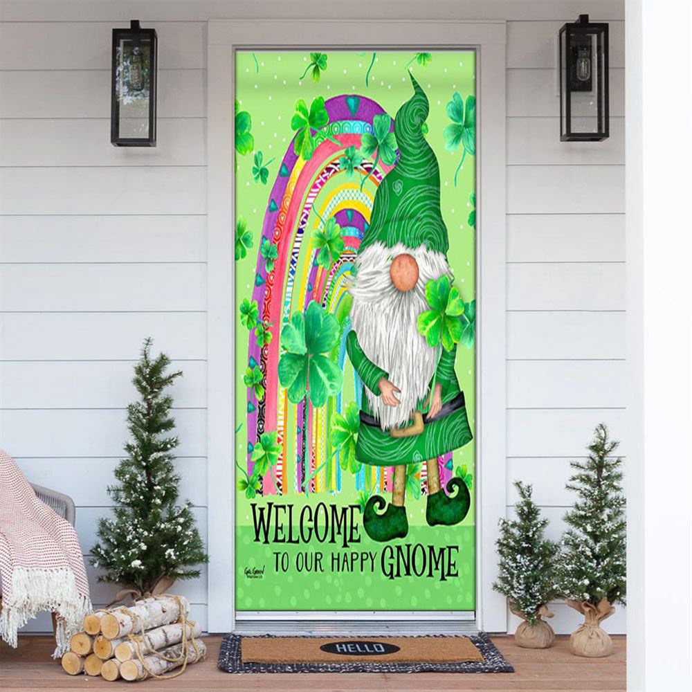Shamrock Gnome Door Cover, St Patrick’s Day Door Cover, St Patrick’s Day Door Decor Shamrock Gnome Door Cover, St Patrick’s Day Door Cover, St Patrick’s Day Door Decor
