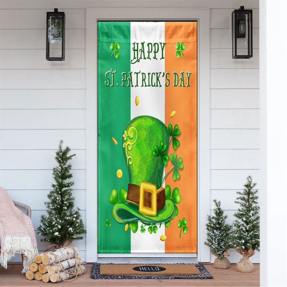 Shamrock Leprechaun’s Hat Day Door Cover, St Patrick’s Day Door Cover, St Patrick’s Day Door Decor