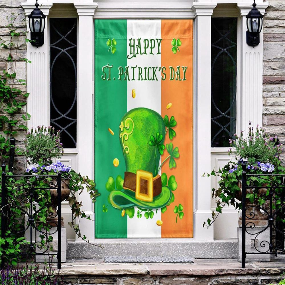 Shamrock Leprechaun’s Hat Day Door Cover, St Patrick’s Day Door Cover, St Patrick’s Day Door Decor