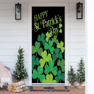 Shamrocks Clovers Door Cover, St Patrick’s Day…