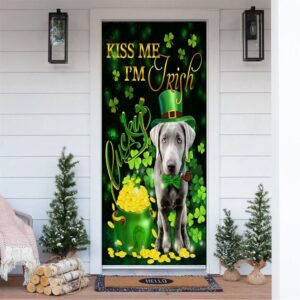 Silver Labrador Kiss Me I’m Irish Door…