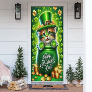 St Patrick’s Day Cat Door Cover, Hold…