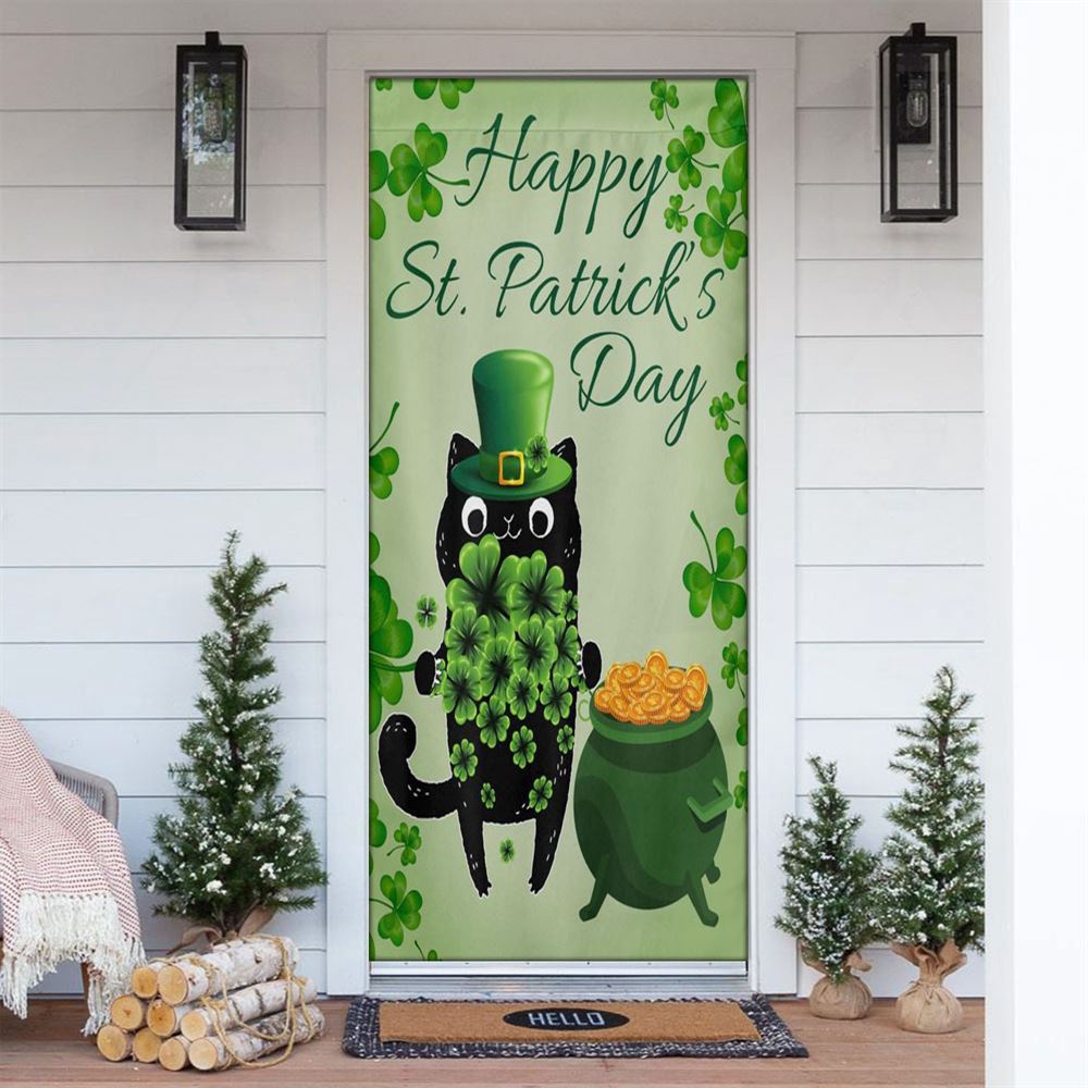 St Patrick’s Day Cat Door Cover, St Patrick’s Day Door Cover, St Patrick’s Day Door Decor