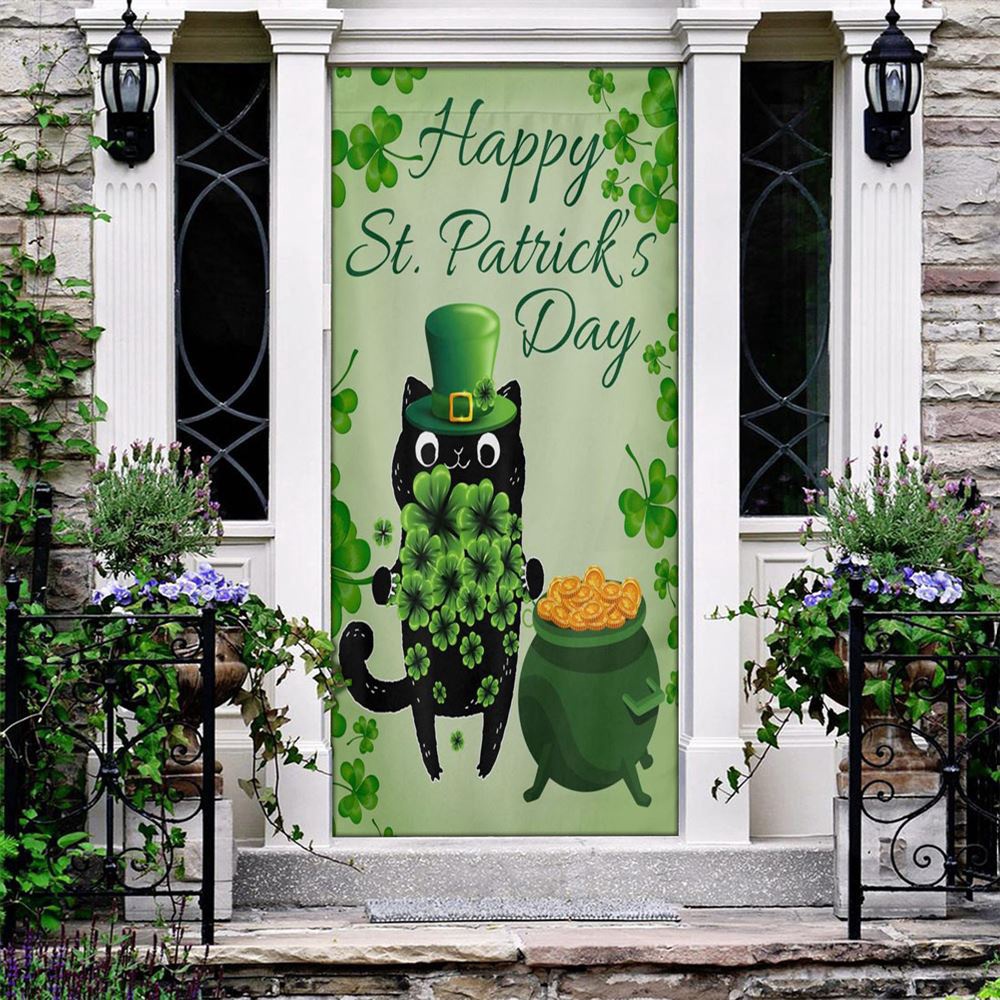 St Patrick’s Day Cat Door Cover, St Patrick’s Day Door Cover, St Patrick’s Day Door Decor