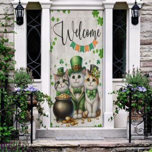 St Patrick s Day Cat Door Cover Welcome Cat Clovers St Patrick s Day Door Cover St Patrick s Day Door Decor 2 kujnux.jpg
