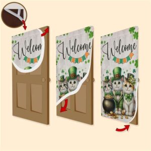 St Patrick s Day Cat Door Cover Welcome Cat Clovers St Patrick s Day Door Cover St Patrick s Day Door Decor 3 jh8s75.jpg