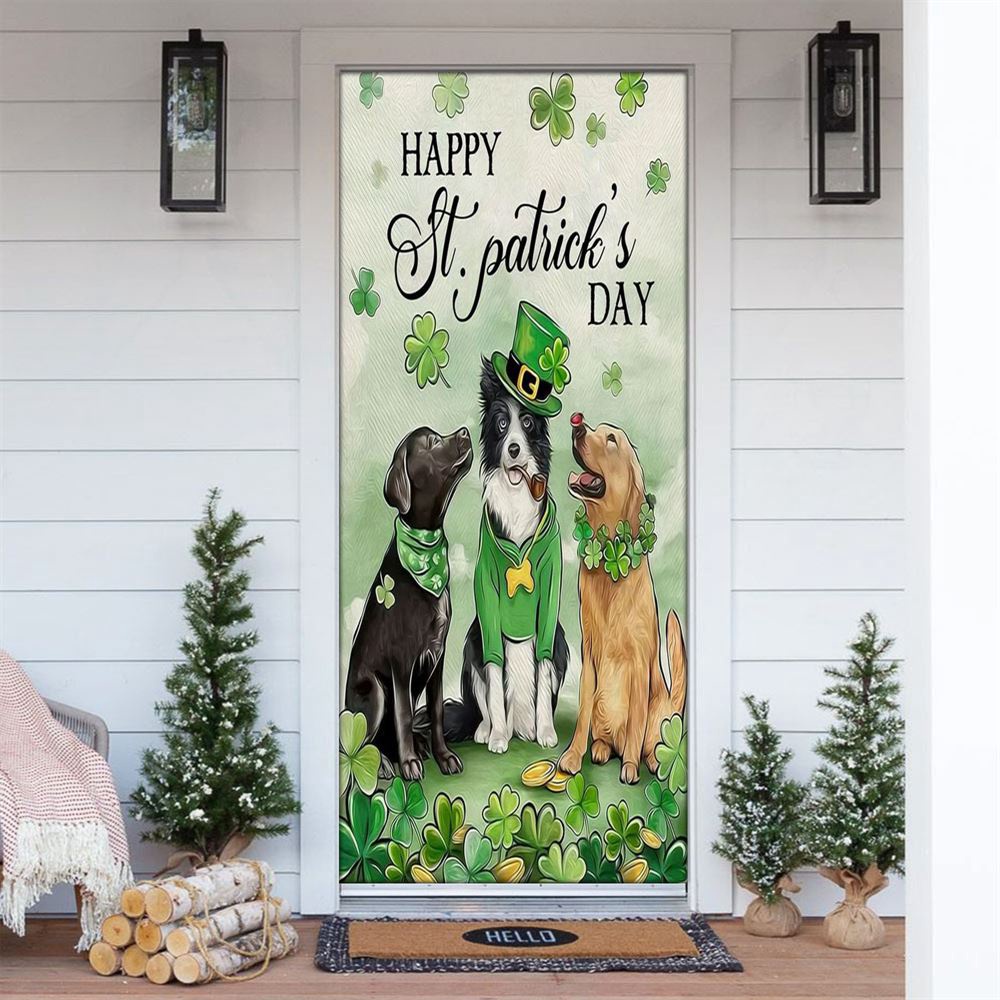 St Patrick’s Day Dog Door Cover, Gift For Dog Lover, St Patrick’s Day Door Cover, St Patrick’s Day Door Decor