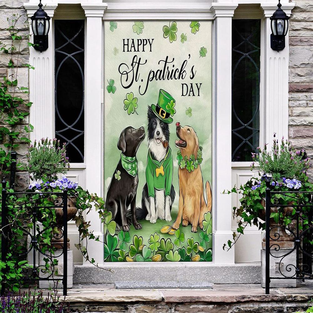 St Patrick’s Day Dog Door Cover, Gift For Dog Lover, St Patrick’s Day Door Cover, St Patrick’s Day Door Decor