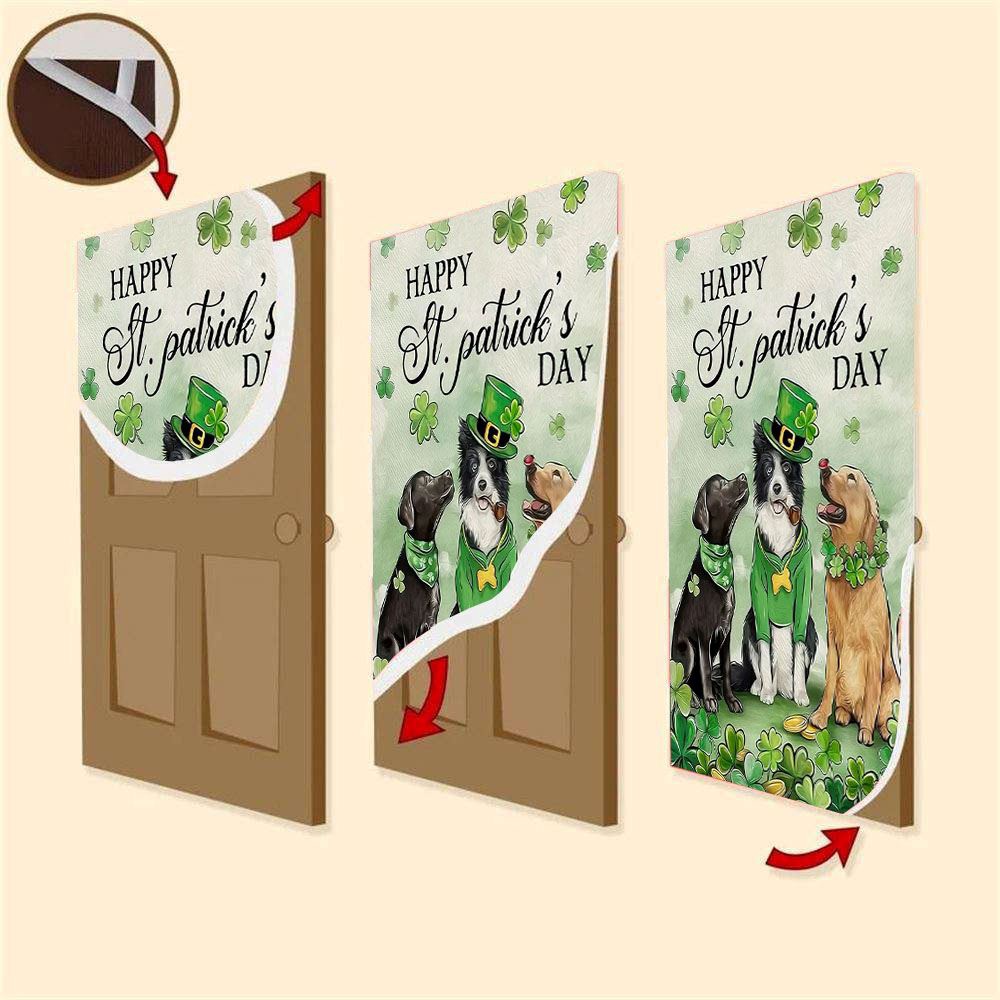 St Patrick’s Day Dog Door Cover, Gift For Dog Lover, St Patrick’s Day Door Cover, St Patrick’s Day Door Decor