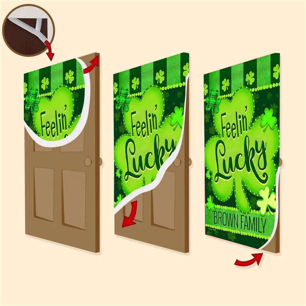 St Patrick’s Day Feelin’ Lucky Personalized Door Cover, St Patrick’s Day Door Cover, St Patrick’s Day Door Decor