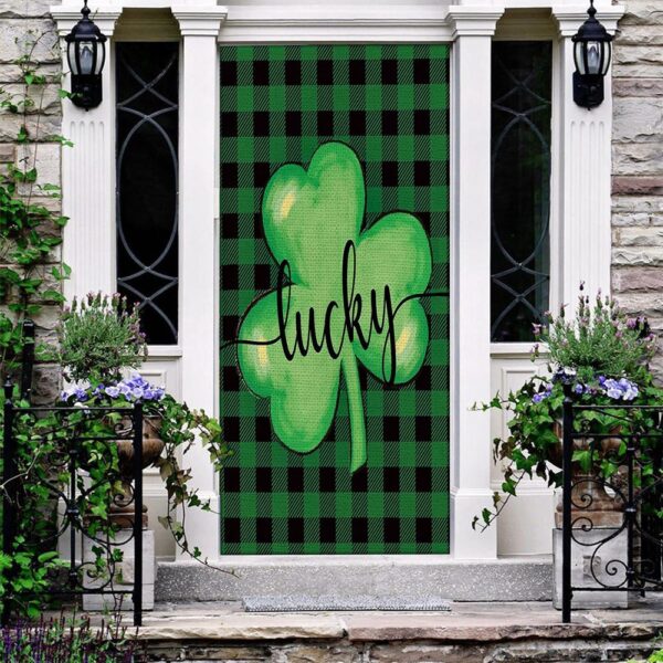 St Patrick’s Day Lucky Shamrock Clover Door Cover, St Patrick’s Day Door Cover, St Patrick’s Day Door Decor