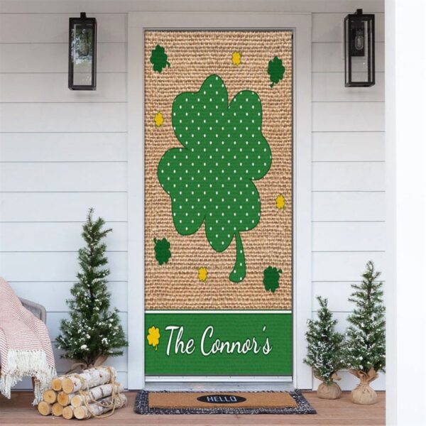 St Patrick’s Day Printed Burlap Welcome Personalized Door Cover, St Patrick’s Day Door Cover, St Patrick’s Day Door Decor