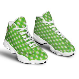 St Patrick s Day Shoes Saint Patrick s Day Green Plaid Print White Basketball Shoes 2 qdchy0.jpg