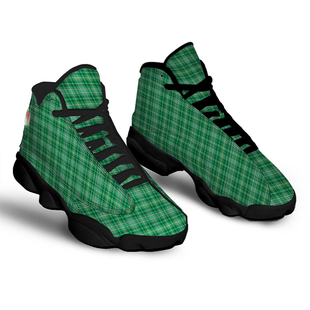 St Patrick’s Day Shoes, Scottish Plaid St. Patrick’s Day Print Pattern Black Basketball Shoes St Patrick’s Day Shoes, Scottish Plaid St. Patrick’s Day Print Pattern Black Basketball Shoes