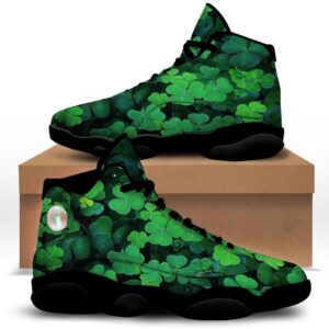 St Patrick s Day Shoes St. Patrick s Day Shamrock Clover Print Black Basketball Shoes 1 vorzhc.jpg