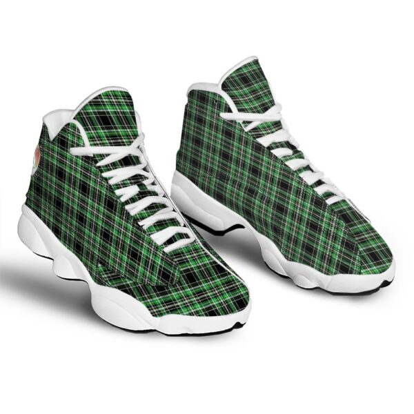 St Patrick’s Day Shoes, Tartan St. Patrick’s Day Print Pattern White Basketball Shoes