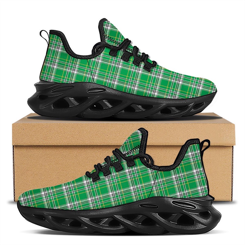 St Patrick’s Running Shoes, Stewart Plaid Saint Patrick’s Day Print Pattern Black Running Shoes St Patrick’s Running Shoes, Stewart Plaid Saint Patrick’s Day Print Pattern Black Running Shoes