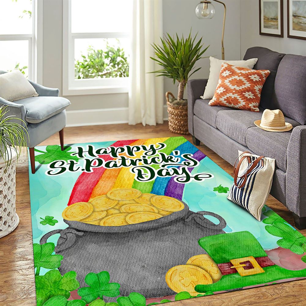 St Patricks Day Rug, America Forever Rainbow Treasure Rug