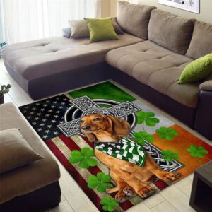 St Patricks Day Rug Dachshund Irish Cross Clover St Patrick s Day 2 y8izcx.jpg