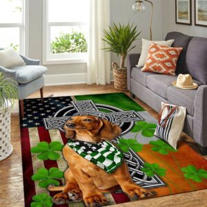 St Patricks Day Rug Dachshund Irish Cross Clover St Patrick s Day 3 dvllso.jpg