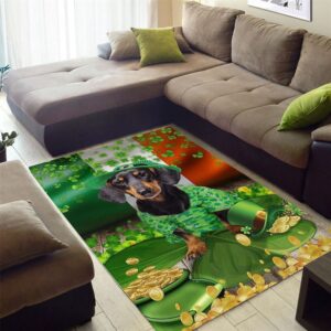 St Patricks Day Rug Dachshund With Gold And Clovers Around St Patrick s Day Rug 2 utsxfj.jpg